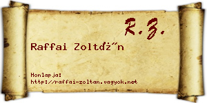 Raffai Zoltán névjegykártya